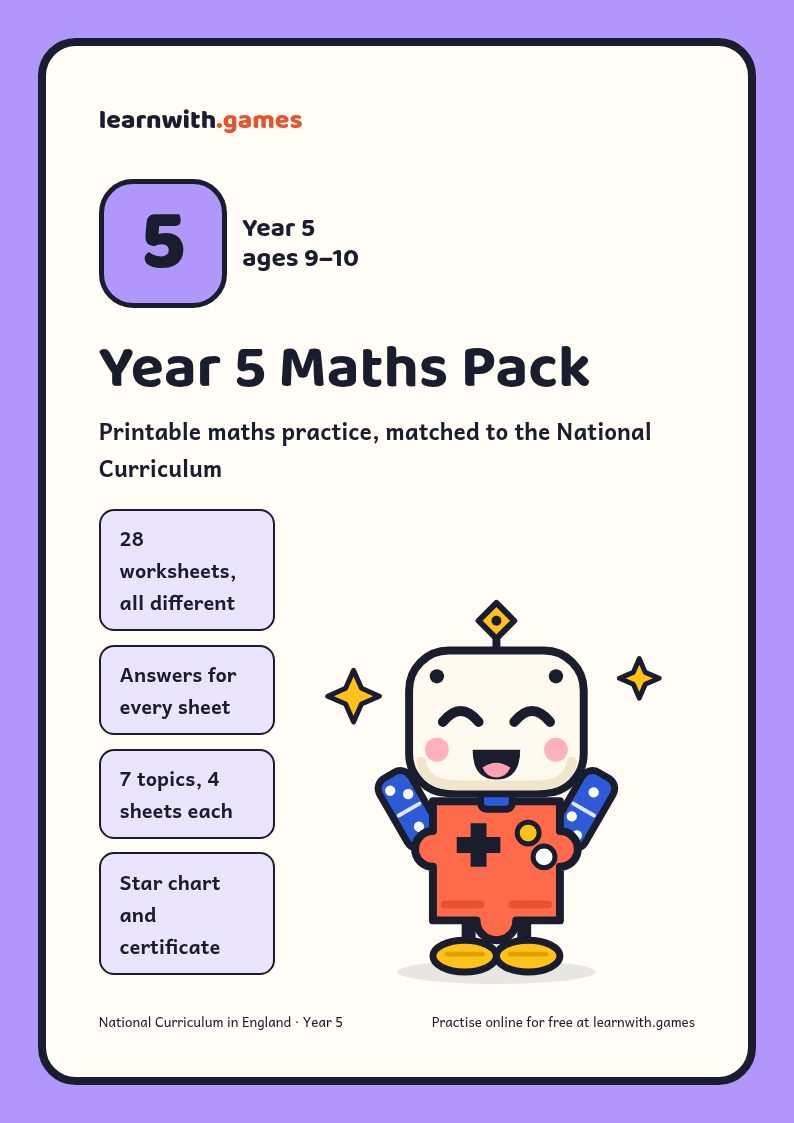 Cover of the Year 5 Maths Pack