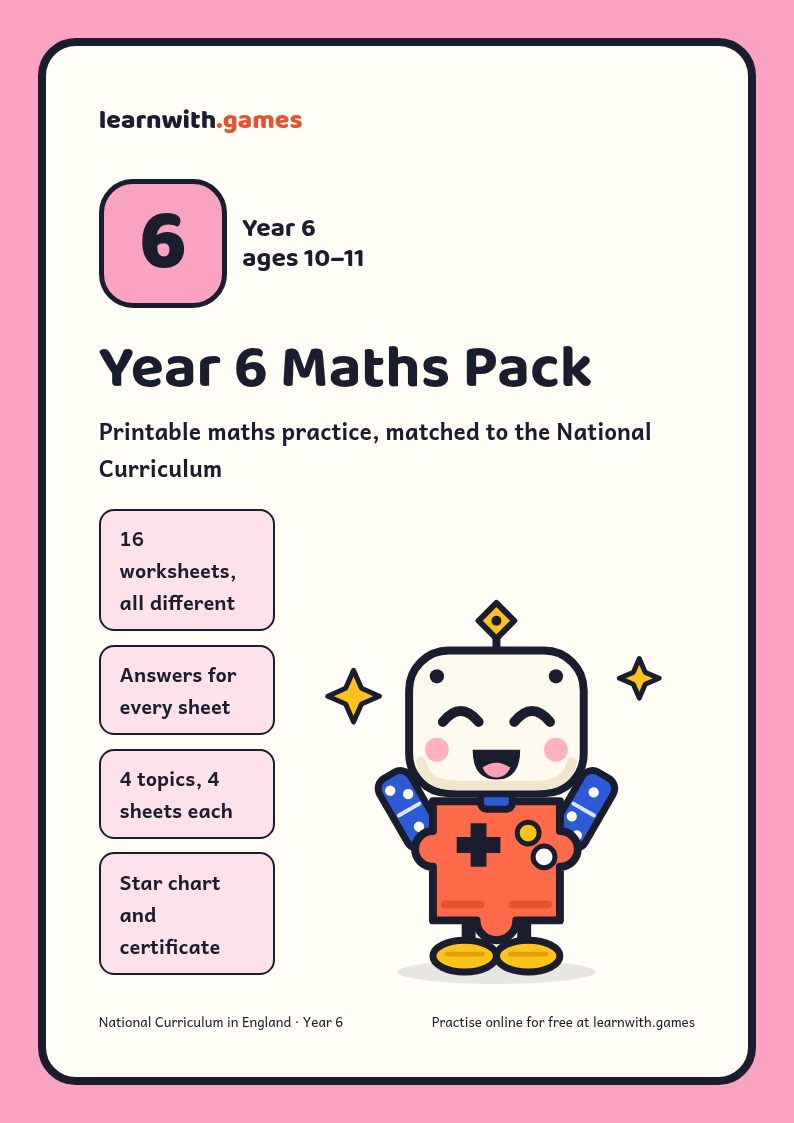 Cover of the Year 6 Maths Pack